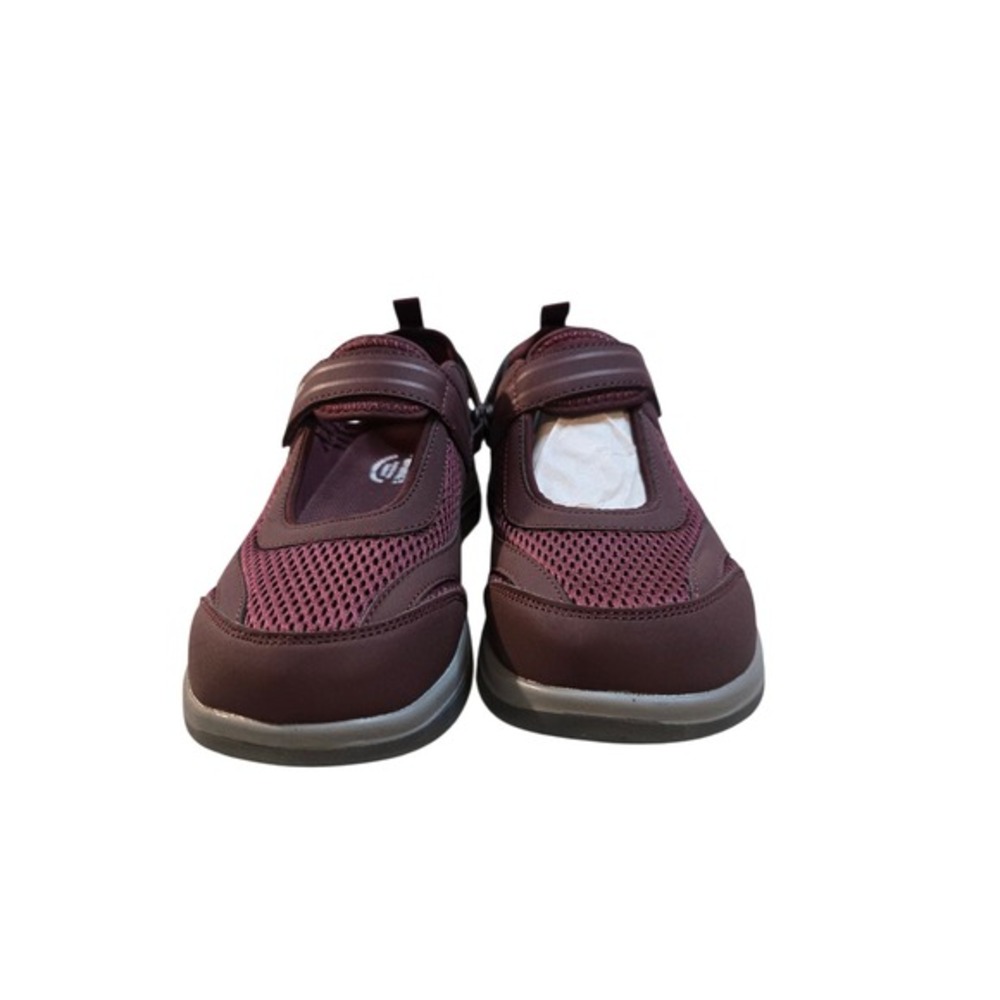 FitVille Stride Core Mary Jane Sneaker Burgundy Wide Women 8W HF-FWMJV120240808W